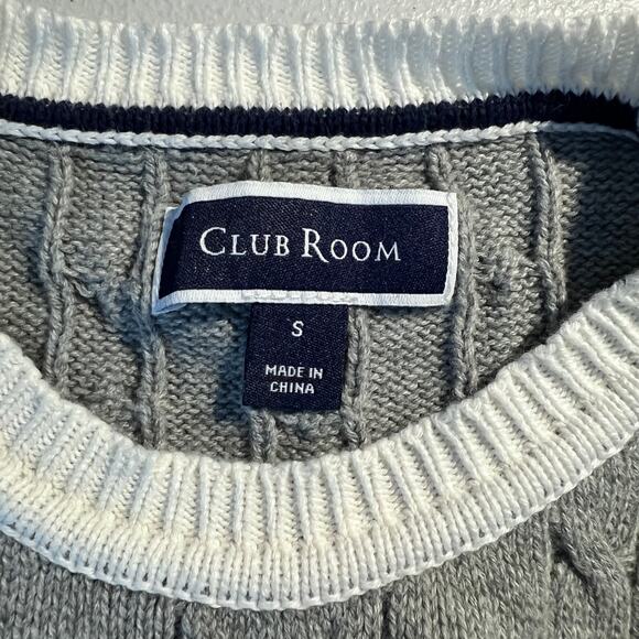 Club Room Sweater Mens Patchwork Cable Knit Pullover Preppy Fisherman Cozy - Picture 4 of 5